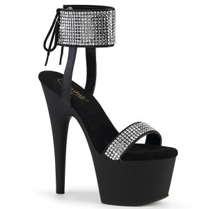 Kunstleder strass 18 cm ADORE-770 pleaser high heels mit knöchelmanschette