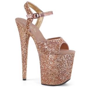 Kupfer 20 cm FLAMINGO-810LG glitter plateau high heels
