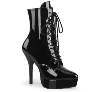 Lackleder 13,5 cm INDULGE-1020 Schwarze high heels stiefeletten