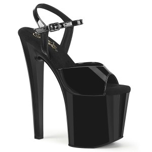 Lackleder 19 cm ENCHANT-709 schwarze pleaser schuhe high heel