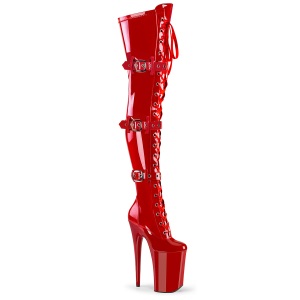 Lackleder 23 cm INFINITY-3028 overknee lackstiefel mit schnallen rote