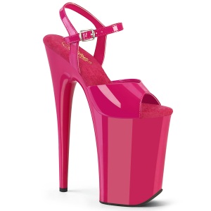 Lackleder 23 cm INFINITY-909 Pink pleaser extreme plateau high heels