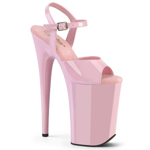 Lackleder 23 cm INFINITY-909 Rosa pleaser extreme plateau high heels