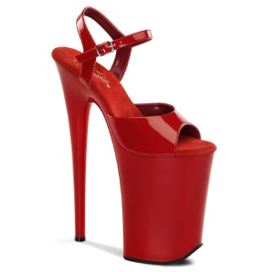Lackleder 23 cm INFINITY-909 Rote pleaser extreme plateau high heels
