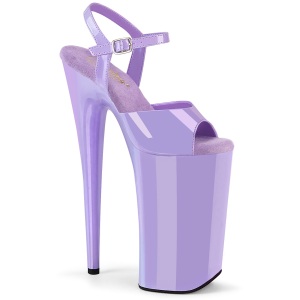 Lackleder 25,5 cm BEYOND-009 Lila pleaser extreme plateau high heels