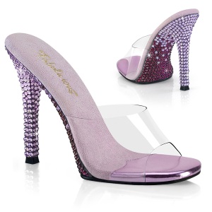 Lavender mules 11,5 cm GALA-01DMM strass high heeled mules