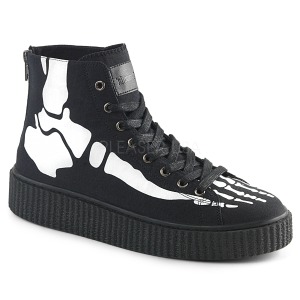Leinenstoff 4 cm SNEEKER-252 Herren sneakers creepers schuhe
