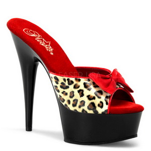 Leopard 15 cm Pleaser DELIGHT-601-6 High Platform Mules