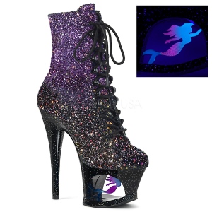 Lila glitter 18 cm MOON-1020MER pole dance stiefeletten