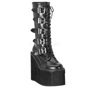 Matt 14 cm SWING-220 plateau damenstiefel mit schnalle