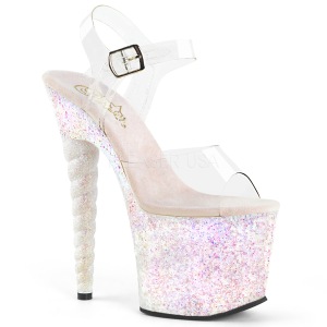 Opal Glitzern 18 cm UNICORN-708LG Plateau High Heels