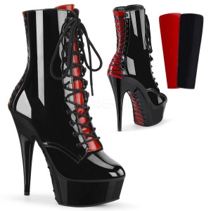 Patent 15 cm DELIGHT-1020FH corset platform pleaser ankle boots