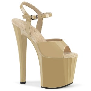 Patent 19 cm ENCHANT-709 beige pleaser shoes with high heels