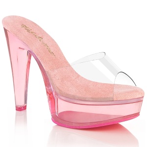 Perspex 13 cm MARTINI-501 Rosa high heels mules