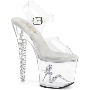 Perspex plateau 18 cm UNICORN-708TGRS pleaser high heels durchsichtig