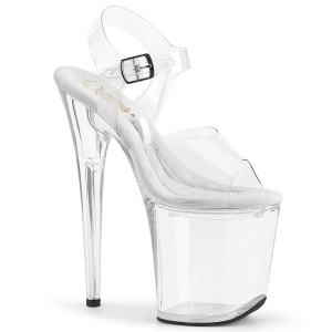 Perspex plateau 20 cm TREASURE-808FLA pleaser high heels durchsichtig