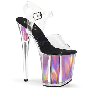 Pink 20 cm FLAMINGO-808HGI Hologramm plateau high heels