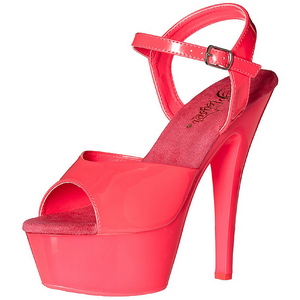 Pink Neon 15 cm Pleaser KISS-209UV Plateau High Heels