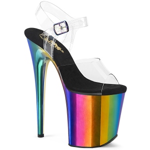 Plateau regenbogen 20 cm FLAMINGO-808RC pole dance high heels