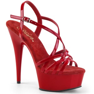 Red 15 cm Pleaser DELIGHT-613 Womens High Heel Sandals