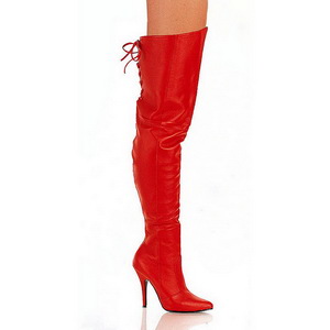 Red Leather 13 cm LEGEND-8899 overknee high heel boots