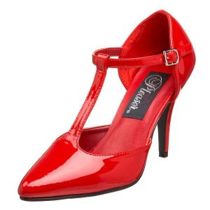 Red Shiny 10,5 cm VANITY-415 High Heel Pumps for Men