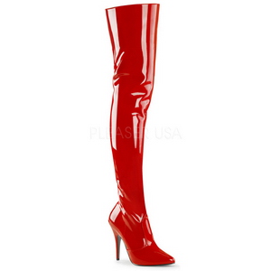 Red Shiny 13 cm SEDUCE-3010 Thigh High Boots for Men