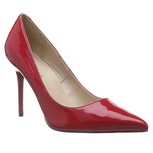 Red Varnished 10 cm CLASSIQUE-20 pointed toe stiletto pumps