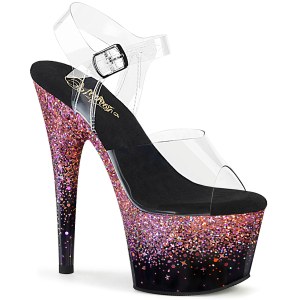 Rosa 18 cm ADORE-708SS glitter plateau high heels sandaletten