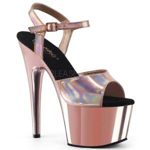 Rosa 18 cm ADORE-709HGCH Hologramm plateau high heels