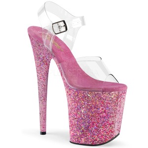 Rosa glitter 20 cm FLAMINGO-808CF pole dance high heels schuhe