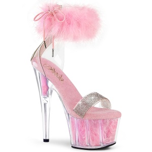 Rose 18 cm ADORE-727F exotic pole dance high heel sandals with feathers