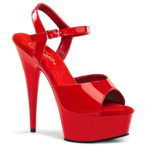 Rot 15 cm DELIGHT-609 pleaser high heels mit plateau