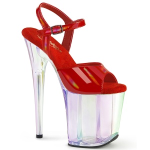 Rot 20 cm FLAMINGO-809HT Hologramm plateau high heels