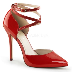 Rot Lack 13 cm AMUSE-25 High Heels Pumps für Männer