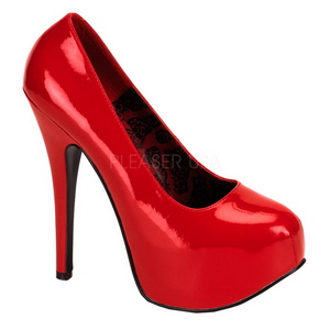 Rot Lack 14,5 cm Burlesque BORDELLO TEEZE-06 Plateau Pumps