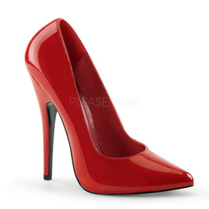 Rot Lack 15 cm DOMINA-420 High Heels Pumps für Männer