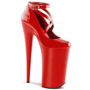 Rot Lackleder 25,5 cm BEYOND-087 extreme high heels - extreme plateau pumps