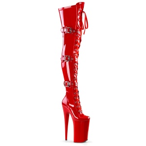 Rot Lackleder 25,5 cm BEYOND-3028 overknee high heels - extreme overknee stiefel