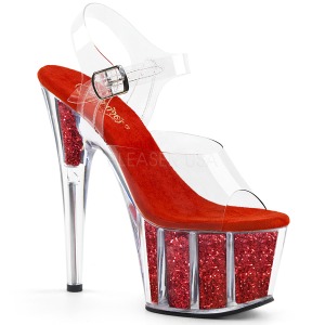 Rot glitter 18 cm Pleaser ADORE-708G pole dance high heels schuhe