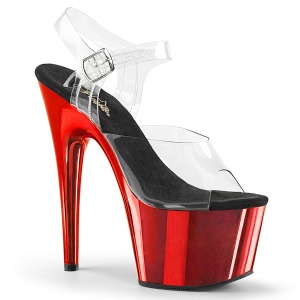 Rote chrome plateau 18 cm Pleaser ADORE-708 pole dance schuhe