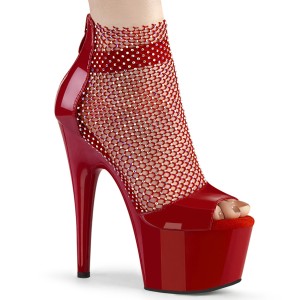 Rote high heels 18 cm ADORE-765RM glitter plateau high heels
