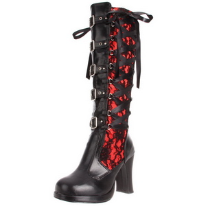 Schwarz 10 cm CRYPTO-106 lolita stiefel gothic plateau stiefel