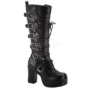 Schwarz 11,5 cm GOTHIKA-200 lolita stiefel gothic plateau stiefel