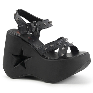 Schwarz 13 cm DemoniaCult DYNAMITE-02 lolita schuhe wedge sandaletten