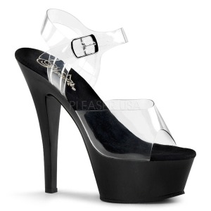 Schwarz 15 cm Pleaser KISS-208 High Heels Plateauschuhe