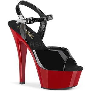 Schwarz 15 cm Pleaser KISS-209 Rot Plateau High Heels