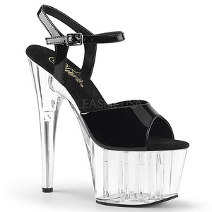 Schwarz 18 cm ADORE-709 Acryl Plateau High Heels