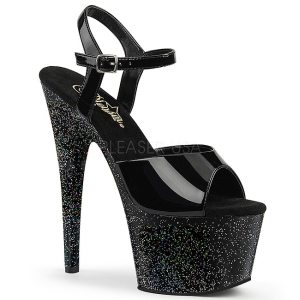 Schwarz 18 cm ADORE-709MG glitter plateau high heels