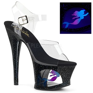 Schwarz 18 cm MOON-708MER Neon plateau high heels